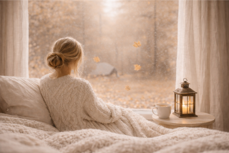 Peaceful woman sitting by the window in quiet reflection, symbolizing trust that God is working even when unseen