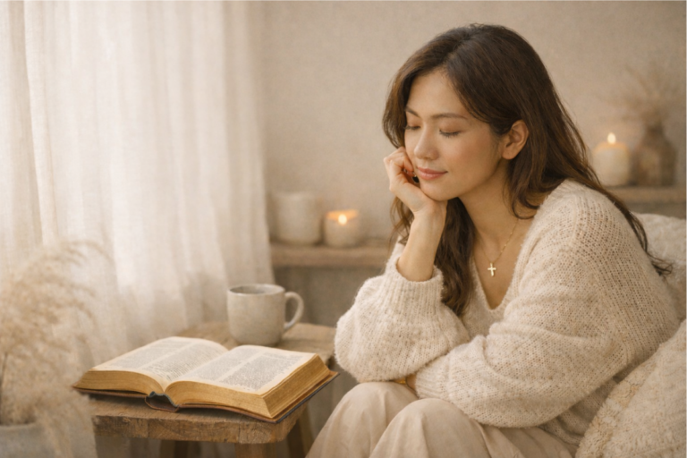 Woman reading the Bible during a spiritually dry season seeking God’s renewal
